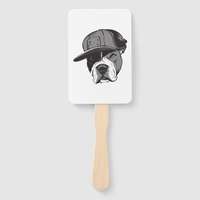 Pitbull Gangster Hand Fan (Front)