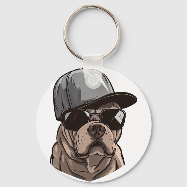 Pitbull Gangster Keychain (Front)