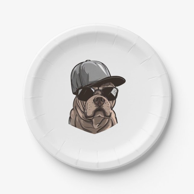 Pitbull Gangster Paper Plates (Front)