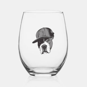 Pitbull Gangster Stemless Wine Glass