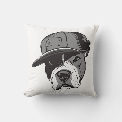 Pitbull Gangster Throw Pillow