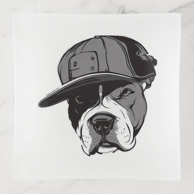 Pitbull Gangster   Trinket Tray (Front)