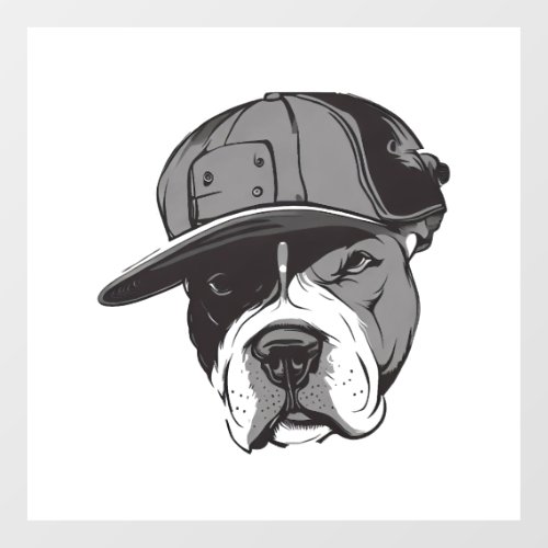 Pitbull Gangster Wall Decal