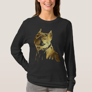 Pitbull Golden Dog Face Pit Bull T-Shirt