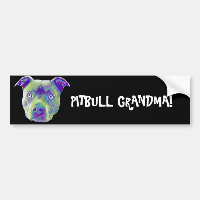 Pitbull Grandma bumper sticker (Front)