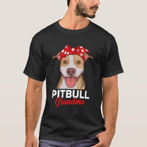Pitbull Grandma Pittie Dog Mom T_Shirt