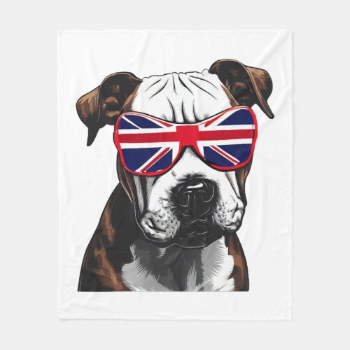 Pitbull Great Britain Fleece Blanket