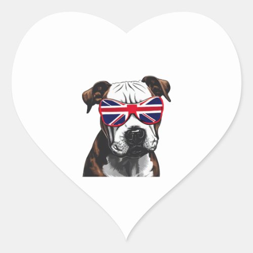 Pitbull Great Britain Heart Sticker