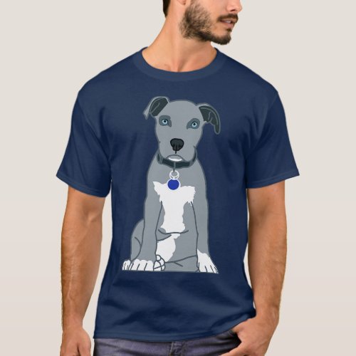Pitbull Grey Staffordshire Terrier 1 T_Shirt