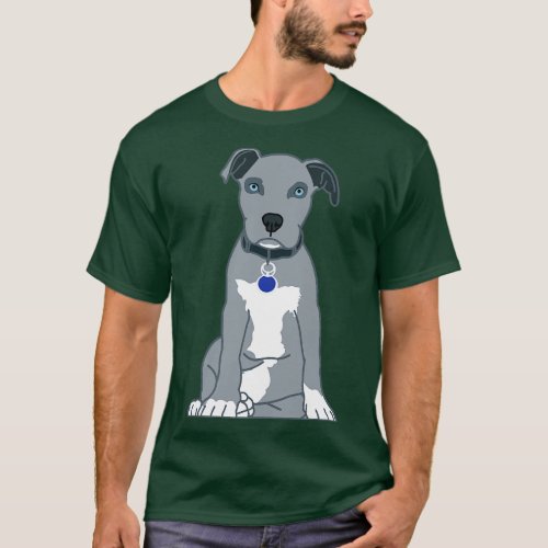 Pitbull Grey Staffordshire Terrier T_Shirt