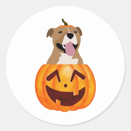 Pitbull Halloween Classic Round Sticker