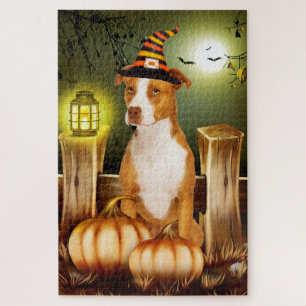 Pitbull Halloween Jigsaw Puzzle