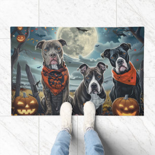 Pitbull Halloween Spooky Doormat