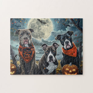Pitbull Halloween Spooky Jigsaw Puzzle