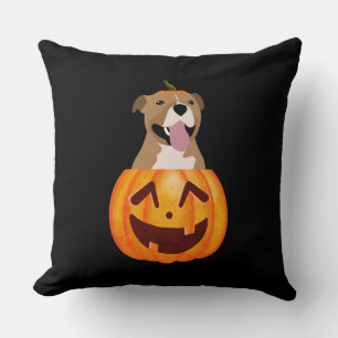 Pitbull Halloween Throw Pillow