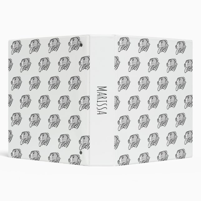 pitbull hand drawn photo dog animal lover 3 ring binder (Background)