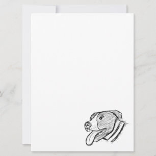 pitbull hand drawn photo dog animal lover announcement