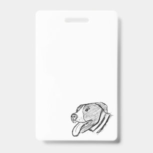 pitbull hand drawn photo dog animal lover badge