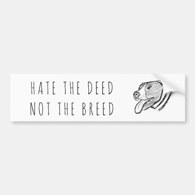 pitbull hand drawn photo dog animal lover bumper sticker (Front)