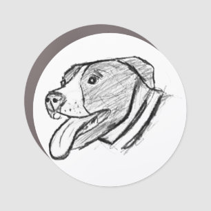 pitbull hand drawn photo dog animal lover car magnet