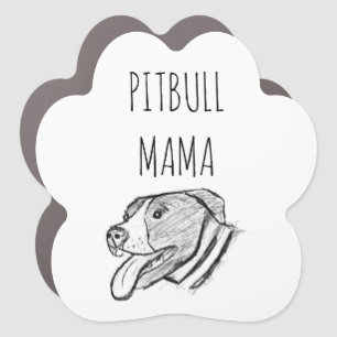 pitbull hand drawn photo dog animal lover car magnet