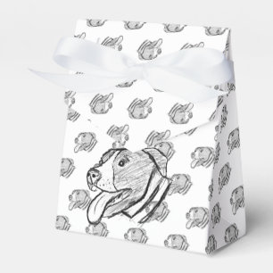 pitbull hand drawn photo dog animal lover favor boxes