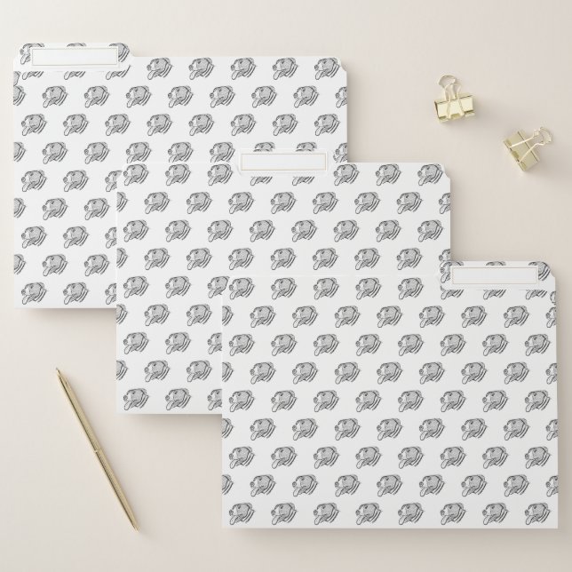 pitbull hand drawn photo dog animal lover  file folder (Set)