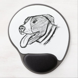 pitbull hand drawn photo dog animal lover gel mouse pad