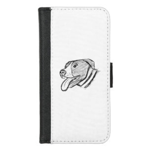 pitbull hand drawn photo dog animal lover iPhone 8/7 wallet case