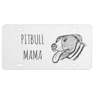 pitbull hand drawn photo dog animal lover license plate