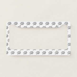 pitbull hand drawn photo dog animal lover license plate frame