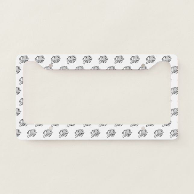 pitbull hand drawn photo dog animal lover license plate frame (Front)