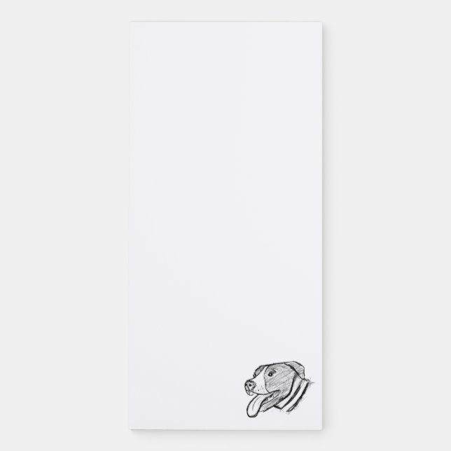 pitbull hand drawn photo dog animal lover magnetic notepad (Front)