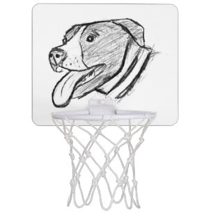 pitbull hand drawn photo dog animal lover mini basketball hoop