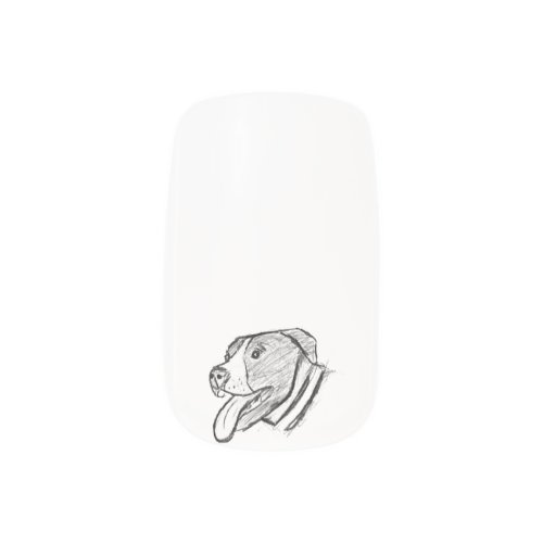 pitbull hand drawn photo dog animal lover minx nail art