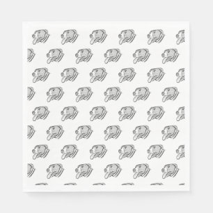 pitbull hand drawn photo dog animal lover napkins