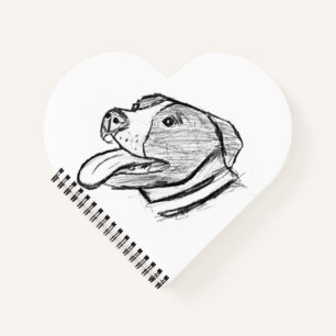 pitbull hand drawn photo dog animal lover notebook
