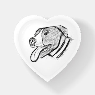 pitbull hand drawn photo dog animal lover paperweight