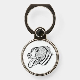 pitbull hand drawn photo dog animal lover phone ring stand