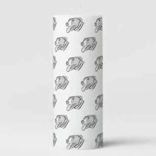 pitbull hand drawn photo dog animal lover pillar candle