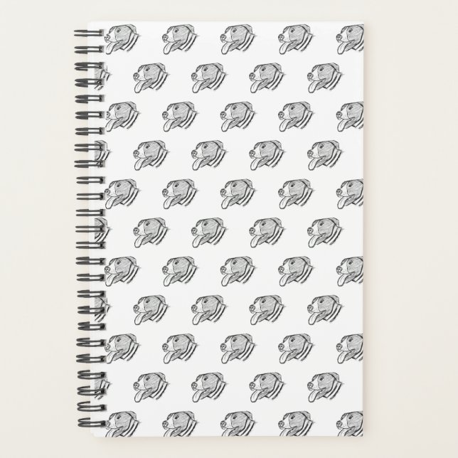 pitbull hand drawn photo dog animal lover  planner (Front)