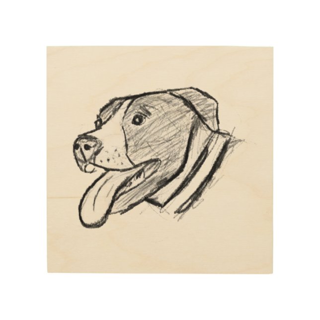 pitbull hand drawn photo dog animal lover poster (Front)