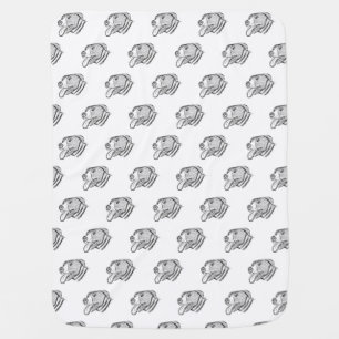 pitbull hand drawn photo dog animal lover poster baby blanket