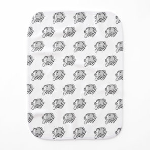 pitbull hand drawn photo dog animal lover poster baby burp cloth