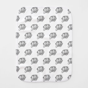pitbull hand drawn photo dog animal lover poster baby burp cloth
