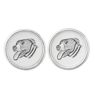 pitbull hand drawn photo dog animal lover poster cufflinks