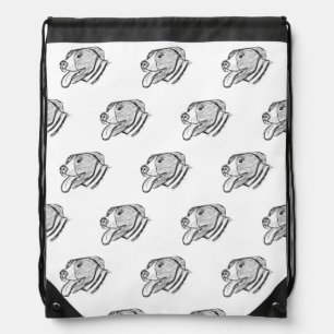 pitbull hand drawn photo dog animal lover poster drawstring bag