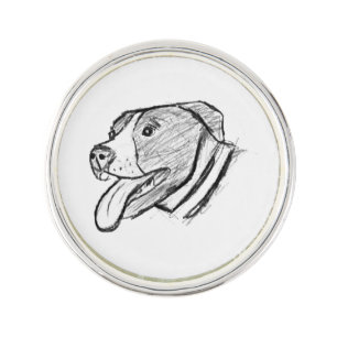 pitbull hand drawn photo dog animal lover poster lapel pin