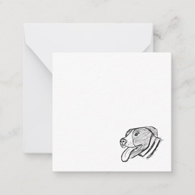 pitbull hand drawn photo dog animal lover poster note card (Front)