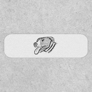 pitbull hand drawn photo dog animal lover poster patch